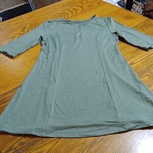 HALARA XS EXTRA SMALL GREEN OLIVE DRESS Casual Sleeve Work Womens zz Short Flare